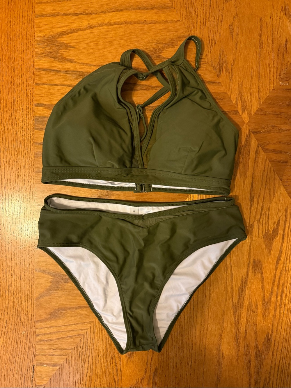 Amazon Olive Green Women's Two-Piece Bikini Set